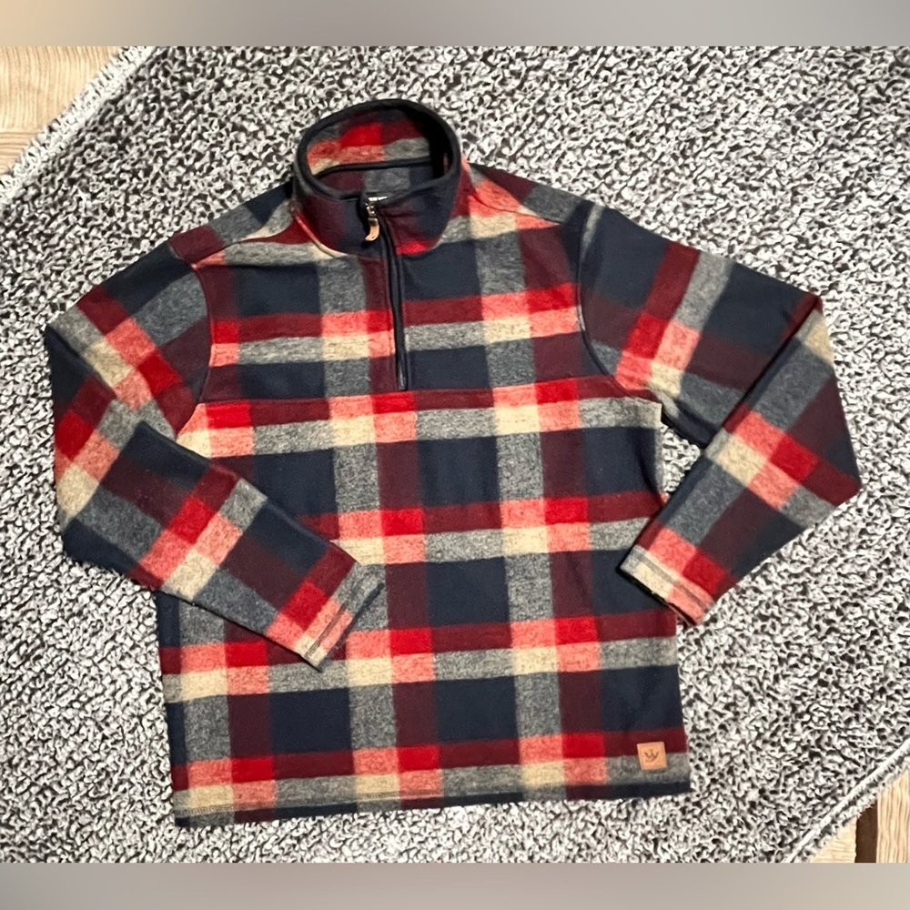 John Wayne Stock & Supply 1/4 Zip Plaid Pullover